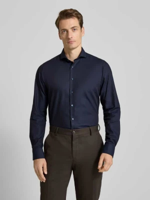 Koszula biznesowa o kroju regular fit z fakturowanym wzorem OLYMP Level Five