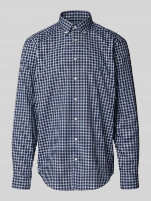 Koszula biznesowa o kroju regular fit z kołnierzykiem typu button down Christian Berg Granatowy