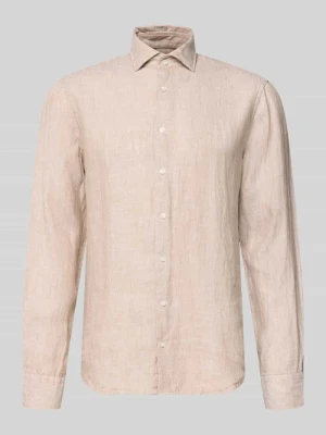 Koszula biznesowa o kroju regular fit z lnu z kołnierzykiem typu kent SEIDENSTICKER REGULAR FIT