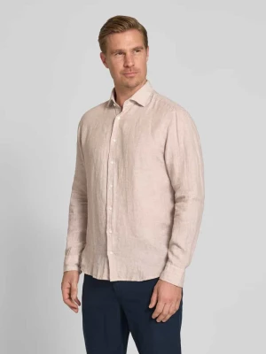 Koszula biznesowa o kroju regular fit z lnu z kołnierzykiem typu kent SEIDENSTICKER REGULAR FIT