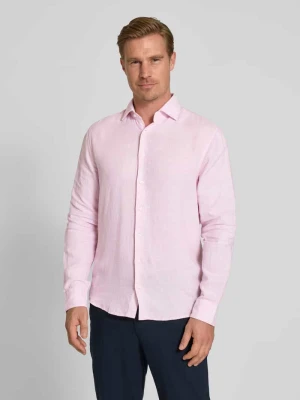 Koszula biznesowa o kroju regular fit z lnu z kołnierzykiem typu kent SEIDENSTICKER REGULAR FIT