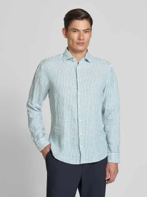 Koszula biznesowa o kroju regular fit z lnu z kołnierzykiem typu kent SEIDENSTICKER REGULAR FIT