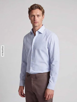 Koszula biznesowa o kroju regular fit z mieszanki bawełny model 'H-Joe-kent' Boss Błękitny