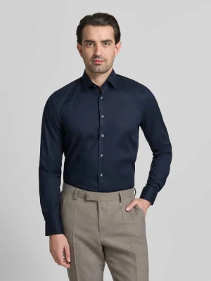 Koszula biznesowa o kroju regular fit z mieszanki bawełny z kołnierzykiem typu kent OLYMP Level Five