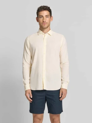 Zdjęcie produktu Koszula biznesowa o kroju regular fit z mieszanki lnu i bawełny model 'ROMA' FIL NOIR