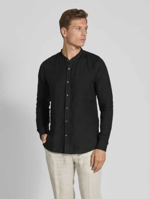 Koszula biznesowa o kroju regular fit ze stójką model ‘ANCONA’ FIL NOIR