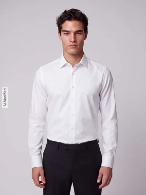 Koszula biznesowa o kroju shaping skinny fit z czystej bawełny OLYMP Level 5 Biały