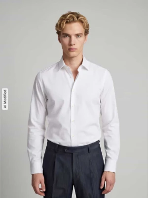 Koszula biznesowa o kroju slim fit super z czystej bawełny w jakości premium Jake*s Biały