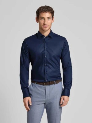 Koszula biznesowa o kroju slim fit z bawełny z kołnierzykiem typu kent Eterna