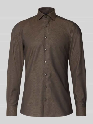 Koszula biznesowa o kroju slim fit z bawełny z kołnierzykiem typu kent OLYMP Level Five