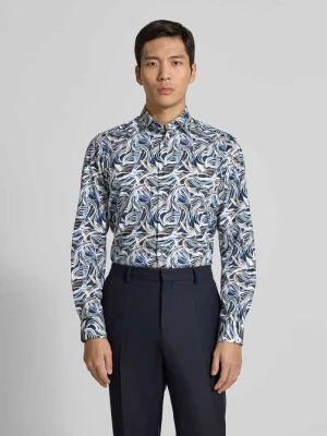 Koszula biznesowa o kroju slim fit z bawełny z kołnierzykiem typu kent OLYMP Level Five