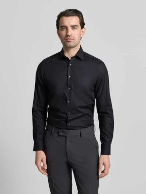 Koszula biznesowa o kroju slim fit z mieszanki bawełny z kołnierzykiem typu kent OLYMP Level Five