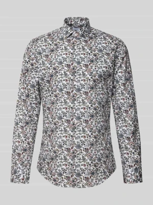 Koszula biznesowa o kroju slim fit z bawełny z kołnierzykiem typu kent seidensticker