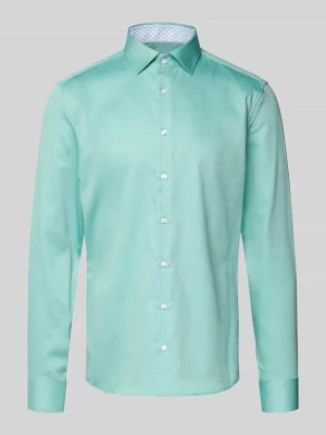 Koszula biznesowa o kroju slim fit z bawełny z kołnierzykiem typu kent seidensticker