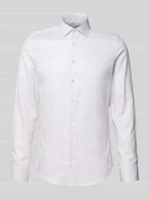 Koszula biznesowa o kroju slim fit z bawełny z kołnierzykiem typu kent seidensticker