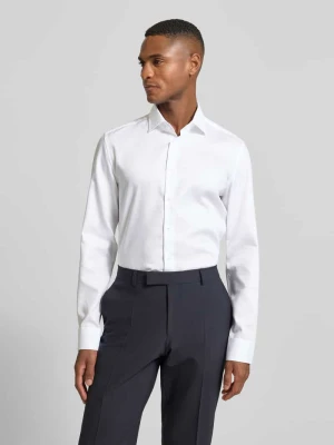 Koszula biznesowa o kroju slim fit z bawełny z kołnierzykiem typu kent seidensticker