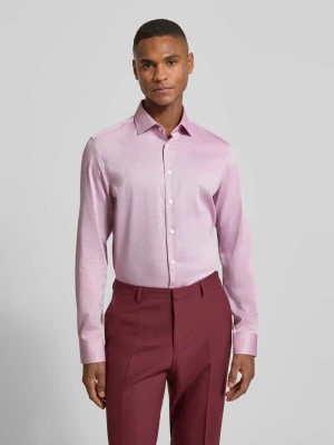 Koszula biznesowa o kroju slim fit z bawełny z kołnierzykiem typu kent seidensticker