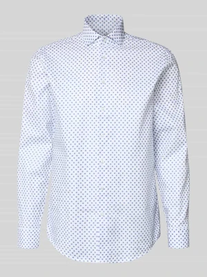 Koszula biznesowa o kroju slim fit z bawełny z kołnierzykiem typu kent seidensticker