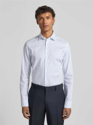 Koszula biznesowa o kroju slim fit z bawełny z kołnierzykiem typu kent seidensticker