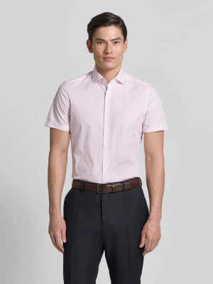 Koszula biznesowa o kroju slim fit z blokowymi pasami i kołnierzykiem typu kent OLYMP Level Five