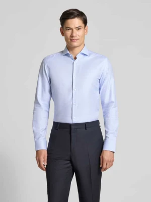 Koszula biznesowa o kroju slim fit z czystej bawełny Boss Błękitny