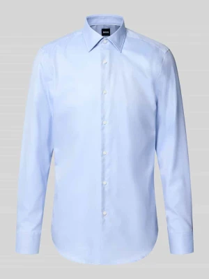 Koszula biznesowa o kroju slim fit z czystej bawełny Boss Błękitny