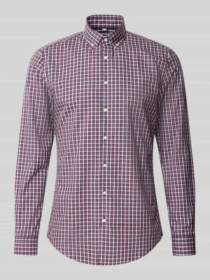 Koszula biznesowa o kroju slim fit z czystej bawełny Jake*s Bordowy