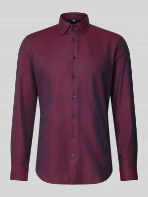 Koszula biznesowa o kroju slim fit z czystej bawełny Jake*s Bordowy