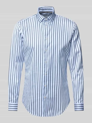 Koszula biznesowa o kroju slim fit z czystej bawełny Jake*s Granatowy
