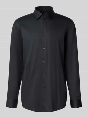 Koszula biznesowa o kroju slim fit z czystej bawełny model 'H-HANK KENT-C1' Boss Czarny