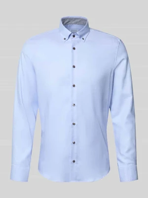 Koszula biznesowa o kroju slim fit z czystej bawełny Seidensticker Błękitny