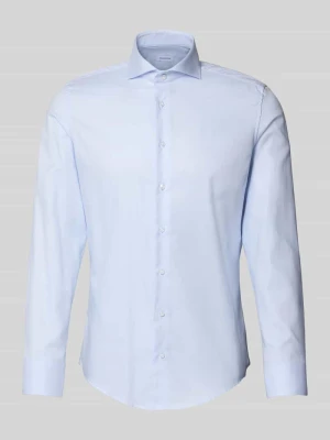 Koszula biznesowa o kroju slim fit z czystej bawełny Seidensticker Błękitny