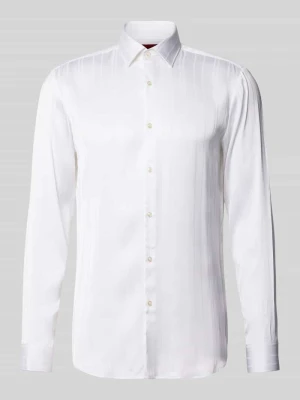 Koszula biznesowa o kroju slim fit z czystej wiskozy model 'KENNO' HUGO