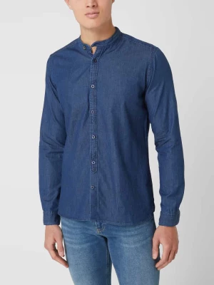 Koszula biznesowa o kroju slim fit z denimu model ‘Pescara’ Fil Noir