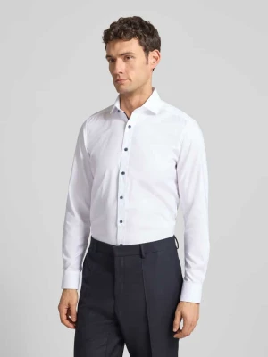 Koszula biznesowa o kroju slim fit z diagonalu OLYMP Level Five