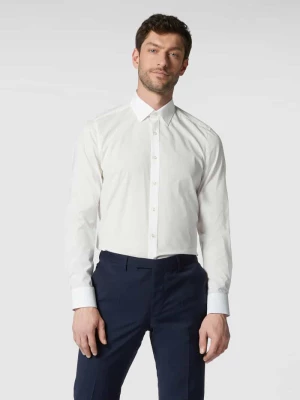 Koszula biznesowa o kroju slim fit z dodatkiem streczu i bardzo długim rękawem OLYMP Level Five