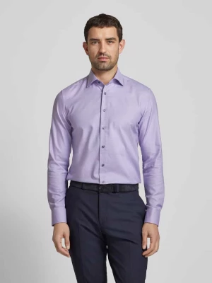 Koszula biznesowa o kroju slim fit z fakturowanym wzorem Eterna