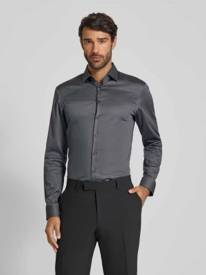 Koszula biznesowa o kroju slim fit z fakturowanym wzorem Jake*s Antracytowy