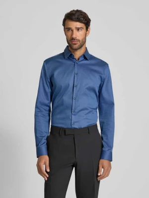 Koszula biznesowa o kroju slim fit z fakturowanym wzorem Jake*s Królewski niebieski