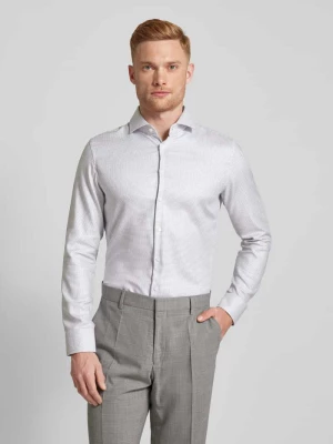 Koszula biznesowa o kroju slim fit z fakturowanym wzorem seidensticker