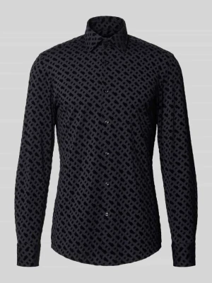 Koszula biznesowa o kroju slim fit z kołnierzykiem typu kent Boss Czarny