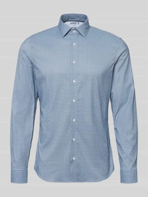 Koszula biznesowa o kroju slim fit z kołnierzykiem typu kent Jake*s Błękitny
