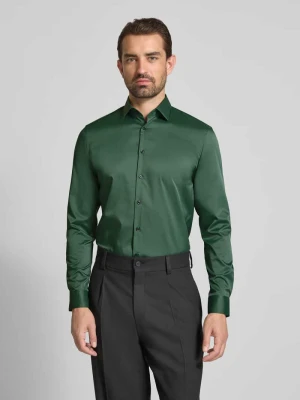 Koszula biznesowa o kroju slim fit z kołnierzykiem typu kent Jake*s Butelkowy zielony