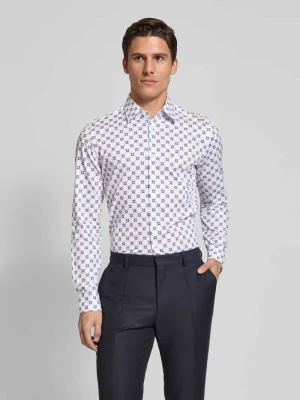 Koszula biznesowa męska JOOP! Collection;Czysta bawełna;Krój slim fit;Model ‘Pierce’;Kołnierzyk typu kent;Listwa guzikowa na całej długości;Długość tyłu w rozmi
