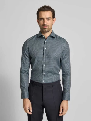 Koszula biznesowa o kroju slim fit z kołnierzykiem typu kent Seidensticker Zielony