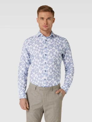 Koszula biznesowa o kroju slim fit z kwiatowym nadrukiem na całej powierzchni Profuomo