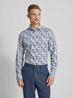 Koszula biznesowa o kroju slim fit z kwiatowym wzorem na całej powierzchni Jake*s