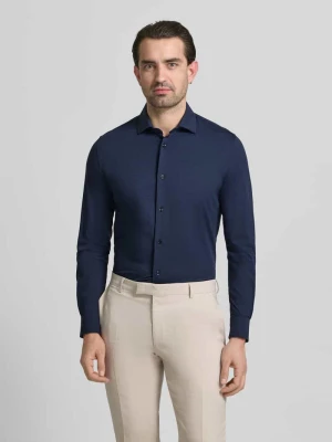 Koszula biznesowa o kroju slim fit z listwą guzikową CRUNA Ciemnoniebieski