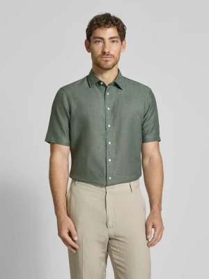 Koszula lniana o kroju slim fit z listwą guzikową Jake*s