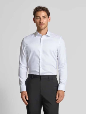 Koszula biznesowa o kroju slim fit z listwą guzikową seidensticker